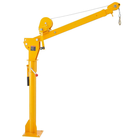 Pickup Truck Bed Crane With 1100 Lb Manual Winch Folding Jib Hoist Steel Construction 360 Degree Swivel Workhorse Mountable Truck Crane
