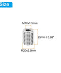 PATIKIL thread adapter sleeve M20 to M10, 25mm long, stainless steel, 2 pcs