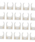 20 white plastic motor clamp brackets for DC geared brush motors, front view