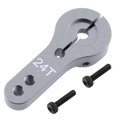 Metal 24T Aluminum Servo Horns Kit, M3 Threads, 5-Pack For Hitec RC Servos, Steering Arms, Cars And Planes with bolts