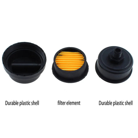 Two Pack Air Compressor Silencer Filter with durable plastic shell and sound-absorbing filter element for noise reduction