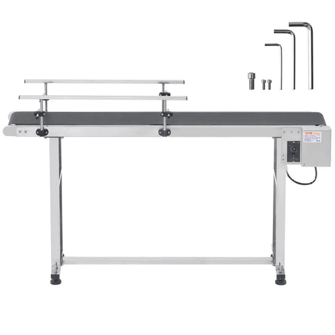 Beefy Motorized Belt Conveyor Table 59 By 19.7 Inches With Stainless Steel Frame PVC Belt Anti Static Adjustable Speed