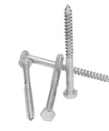 Self Tapping Hex Lag Screws, 304 Stainless Steel, Half Thread, A2-70 High Hardness displayed against white background