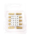 Top Shelf Brass Micro Collet Set 10 Piece 0.5mm To 3.2mm Rotary Tool Adapter in clear packaging for quick tool upgrades.