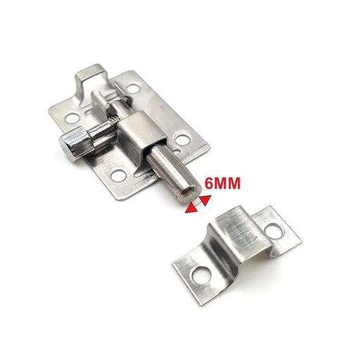 WUUWCHODC Stainless Steel Snap Lock Latch for Door Gate, detailed view with 6mm bolt, ideal for securing doors and gates.