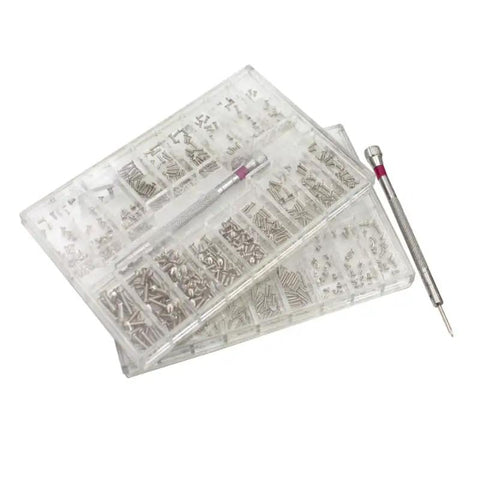 Close-up of 500Pcs Mini Screw Set For Laptops, Sunglasses, Watches, Tablets And Glasses Repair - Tiny Micro Screws, Carbon Steel Black And Silver