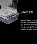 Dope Game Changer No Mess Bird Feeder For Cage With Auto Seed Guard And Hull Catch Trough For Parrots And Parakeets Super Clear Plastic Food Bowl with recyclable waste tray.