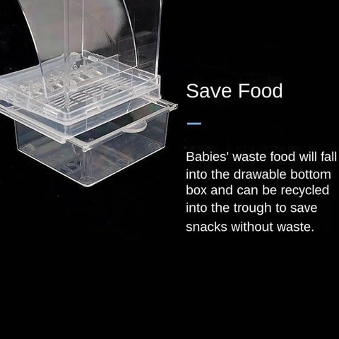 Dope Game Changer No Mess Bird Feeder For Cage With Auto Seed Guard And Hull Catch Trough For Parrots And Parakeets Super Clear Plastic Food Bowl with recyclable waste tray.