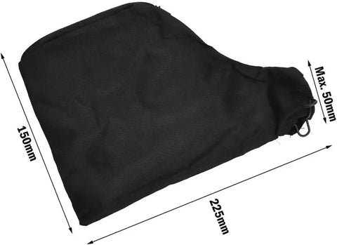 Heavy Duty Table Saw Dust Collection Bags With Secure Zipper Lock And Reinforced Steel Wire Collar Easily Adjusts To Fit Standard Shop Vacuum Hoses Top Tier Gear 2 Pack - black fabric detail with dimensions.