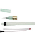 Flux Pen For Soldering With Brush Tip and Refillable Reservoir, disassembled with cap and extra components shown, easy to use and carry