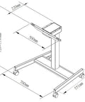 Slick Electric Height Adjustable Lectern With Smooth Roll Wheels For Boardroom Church Or Lecture Hall Speaking Ergonomic Mobile Standing Podium Designed For All Day Grind And Zero Sweat Operation dimensions and design sketch.