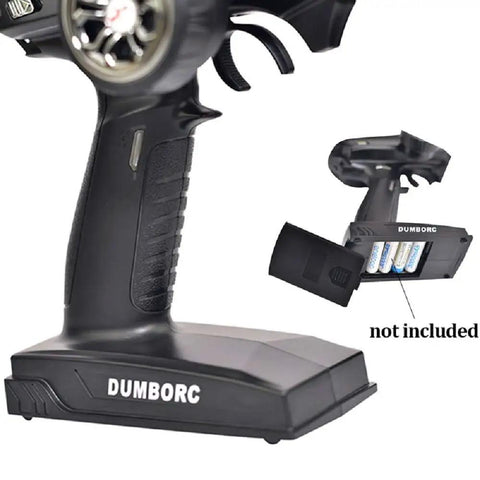 Close-up of X4 4CH RC Radio System Transmitter And Receiver showing battery compartment, handheld design for cars and boats