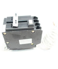 QBGFT2050 Two Pole 50 Amp Miniature Circuit Breaker 120/240V AC for home panels with screw terminal wiring visible