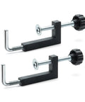Universal Fence Clamps For Woodworking Two Pack No Fuss Quick Attach Mounts For Table Saw Miter Saw Router Table And Drill Press Fence Clamps With Three Eighth Inch Rods Fast Secure Fit, 2 black aluminum clamps
