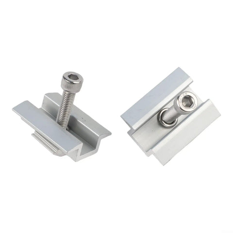 Close-up of Five Pack Aluminum Solar Panel Mounting Brackets For Framed And Frameless Modules, Adjustable Horizontal And Vertical Rails