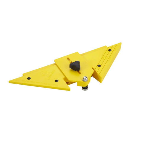 Ultimate Thin Stock Jig Rip Guide Attachment For Magnetic Workholding Systems in bright yellow, side view
