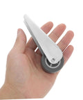 Smooth As Butter Sliding Door Rollers Straight Up Sturdy Barn Door Wheels Heavy Duty Galvanized Nylon Casters Quick Install Track Pulley Replacement Hardware For Cabinets And Gates Pair in hand.