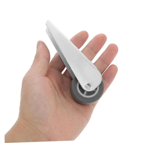 Smooth As Butter Sliding Door Rollers Straight Up Sturdy Barn Door Wheels Heavy Duty Galvanized Nylon Casters Quick Install Track Pulley Replacement Hardware For Cabinets And Gates Pair in hand.