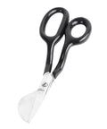 Black-handled Duckbill Napping Shear 7 Inch For Carpet Pile And Applique Pro Grade Ergonomic Grip Scissors on white background