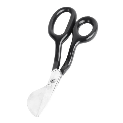 Black-handled Duckbill Napping Shear 7 Inch For Carpet Pile And Applique Pro Grade Ergonomic Grip Scissors on white background