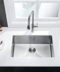 Kitchen view showing Drop In Kitchen Sink Single Bowl Stainless Steel 16 Gauge 304 Grade With Sink Strainer, 27 by 18 Inch