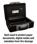 Open Fireproof Safe Box With Key Lock And Carry Handle For Locking Down Cash, Jewelry, And Important Documents At Home, 0.25 Cu Ft