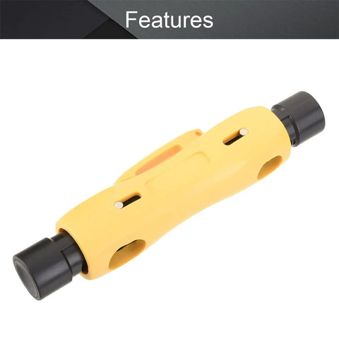 Double Ended Coax Cable Stripper 2 Pack For RG6 RG59 RG7 RG11 with yellow body and black ends