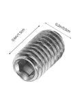 Close-up of single screw from Beefy 300 Piece Stainless Steel Set Screws Kit With Allen Wrenches Cup Point Hexagon Headless Grub Screws