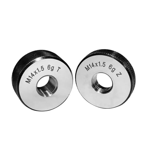 Thread Ring Gauge Set M25-M27 For Internal Thread Testing, Precision Measuring Tool, knurled steel body, shown in detail