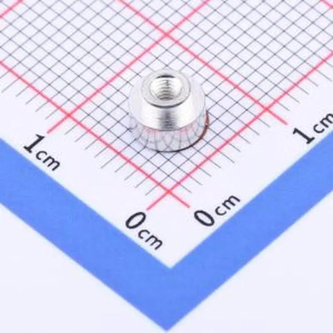 Twenty Piece Pro Grade Surface Mount Copper Tinned Standoff Spacer on grid, size 2.5mm, perfect for PCB assembly.