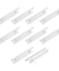 10 Pack Self Stick Push Pull Helpers 6 Inch Round Plastic Adhesive Cabinet Handles, white, shown front and angled
