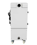 DTF Fume Extractor Sweeping Shop Smog From Powder Shakers And Sublimation Gear Boots Up With 176 Watts To Shift 202 Cubic Meters Of Air Hourly Keeping Your Studio Breathing Easy Daily, rear view.
