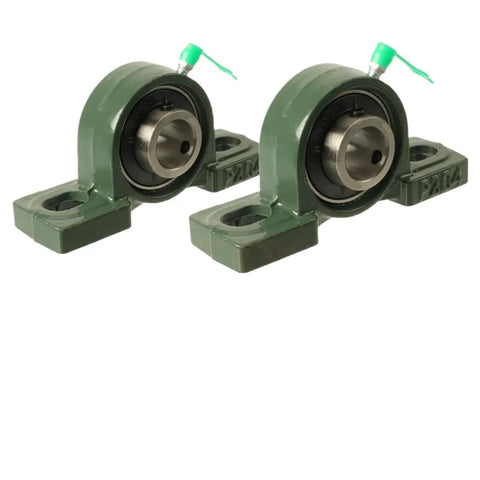Badass Two Piece Pillow Block Bearings With Bolted Base Fits Spindles Heavy Machinery With High Grade Hybrid To Stop Dust And Corrosion For Glitch Free Spinning Action Rock Solid Construction Easy Install For Ucp207 Replacement Parts, green twin bearing units