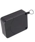 Black Automatic Door Closer with 2.65 lbs closing force, steel drawstring, for standard, screen, and sliding doors, durable build