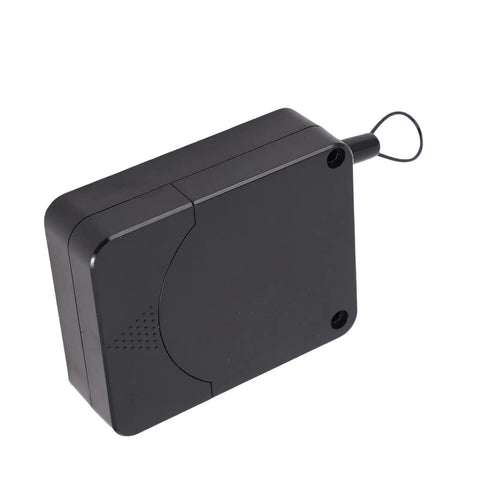 Black Automatic Door Closer with 2.65 lbs closing force, steel drawstring, for standard, screen, and sliding doors, durable build