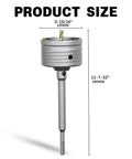 METOTY 4-inch concrete hole saw with 100mm cutting head and SDS Plus shank, metal gray, front view
