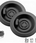 Front view of Dianrui 2-pack 54mm black espresso backflush cleaning discs for Breville machines