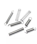 Heavy Duty Assortment Kit With 200 Stainless Steel Compression Springs For Home DIY Projects Plus Automotive Repairs And Mechanical Fixes Including Rust Proof And Durable Metal Coils In Various Sizes That Are Super Cool For Serious Tinkering And Building. Stainless steel compression springs in assorted sizes, close-up on white