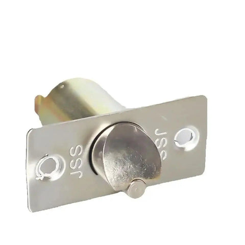 Sturdy Dope Wood and Metal Internal Door Lock Set with round knobs for bedroom, living room, and bathroom hardware, latch mechanism view.