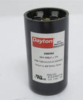Built To Last Motor Start Capacitor 161 To 193 MFD 110V Round Molded Case Nonpolarized Electrolytic For Single Phase AC Motors That Resists Oil Dirt Moisture And Grease And Ready For Quick Starts And Easy Repairs, black Dayton capacitor with terminals