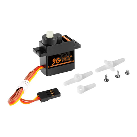 Hardcore Heavy Duty Servo Motor For RC Cars And Robot Builds Featuring Knockout Torque And Smooth 180 Degree Swing with accessories.