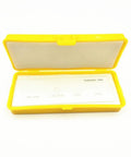 Microscope Stage Micrometer Calibration Slide With Four Scales And 0.01mm Reticle Calibrating Ruler in open yellow case