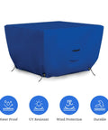 Heavy Duty Fire Pit Cover For Outdoor Use 30In L X 30In W X 12In H Waterproof UV And Weather Resistant 18 Oz PVC Coated Polyester