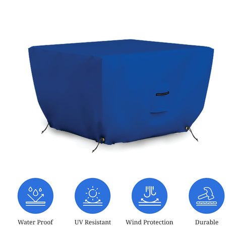 Heavy Duty Fire Pit Cover For Outdoor Use 30In L X 30In W X 12In H Waterproof UV And Weather Resistant 18 Oz PVC Coated Polyester