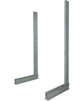 Built Tough As Nails Steel Cantilever Rack Single Sided Heavy Duty Shelving with vertical posts, gray, 72x46x120, ideal for lumber and pipe.