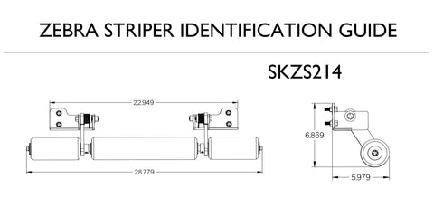 Technical diagram of Pro Grade Lawn Stripe Kit For Radius Zero Turn Mowers With Heavy Duty Roller Type Grass Striping Rear Mount Design Includes Hardware Universal Fit To Create Dramatic Light And Dark Lawn Stripes.