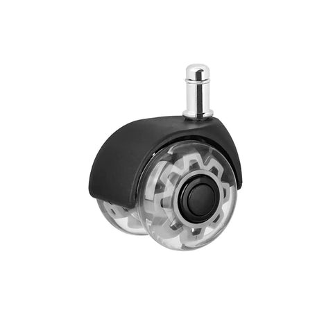 5 Pieces 2 Inch Office Chair Casters Swivel Rubber Soft Safety Rollers PU Transparent Wheels For Desk Chairs And Furniture Smooth Glide Quiet Rolling Durable Polyurethane Caster Set Replacement