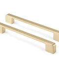 10 Pack Brushed Gold Cabinet Handles With Seven And A Half Inch Hole Center Drawer Pulls Modern Square Dresser Handles