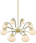 8-Light Chandelier In Opal Gold Ceiling Fixture With Dimmable Glow For Dining Room Living Room Or Kitchen Island E26 Base Bulbs