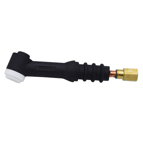 125 Amp Air Cooled TIG Welding Torch Head With Handle, WP-9 style black torch body with brass 3/8-24 RH female receptacle